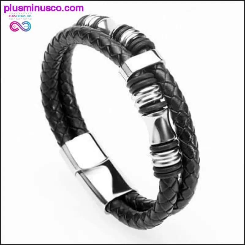 Genuine Leather Bracelet Men Homme Multi-layer