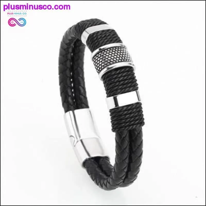 Genuine Leather Bracelet Men Homme Multi-layer