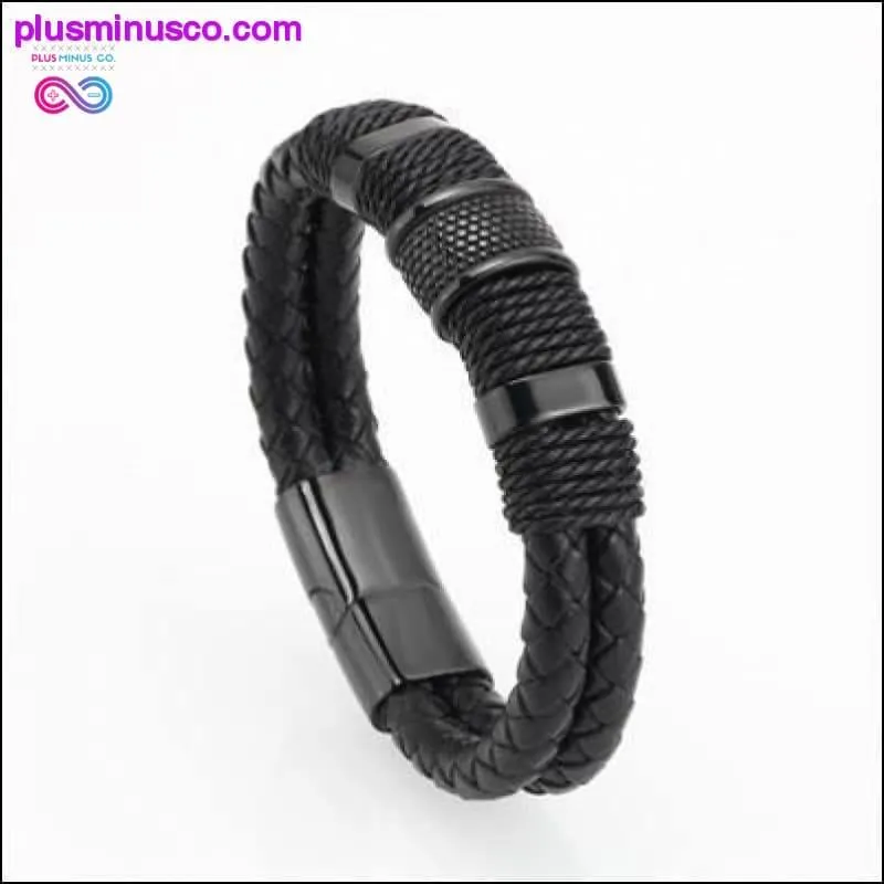Genuine Leather Bracelet Men Homme Multi-layer
