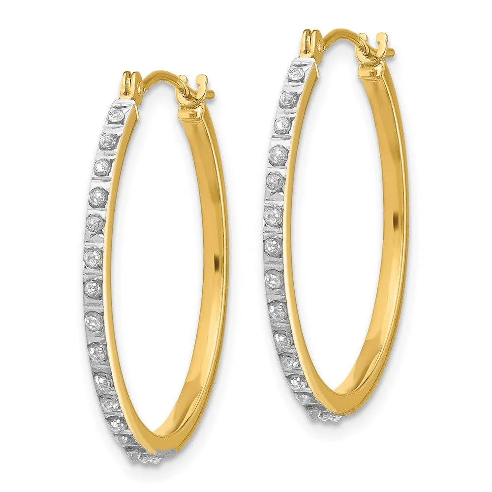 Gold Diamond Fascination Round Hinged Hoop Earrings - Model DF149
