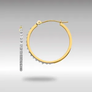 Gold Diamond Fascination Round Hinged Hoop Earrings - Model DF149