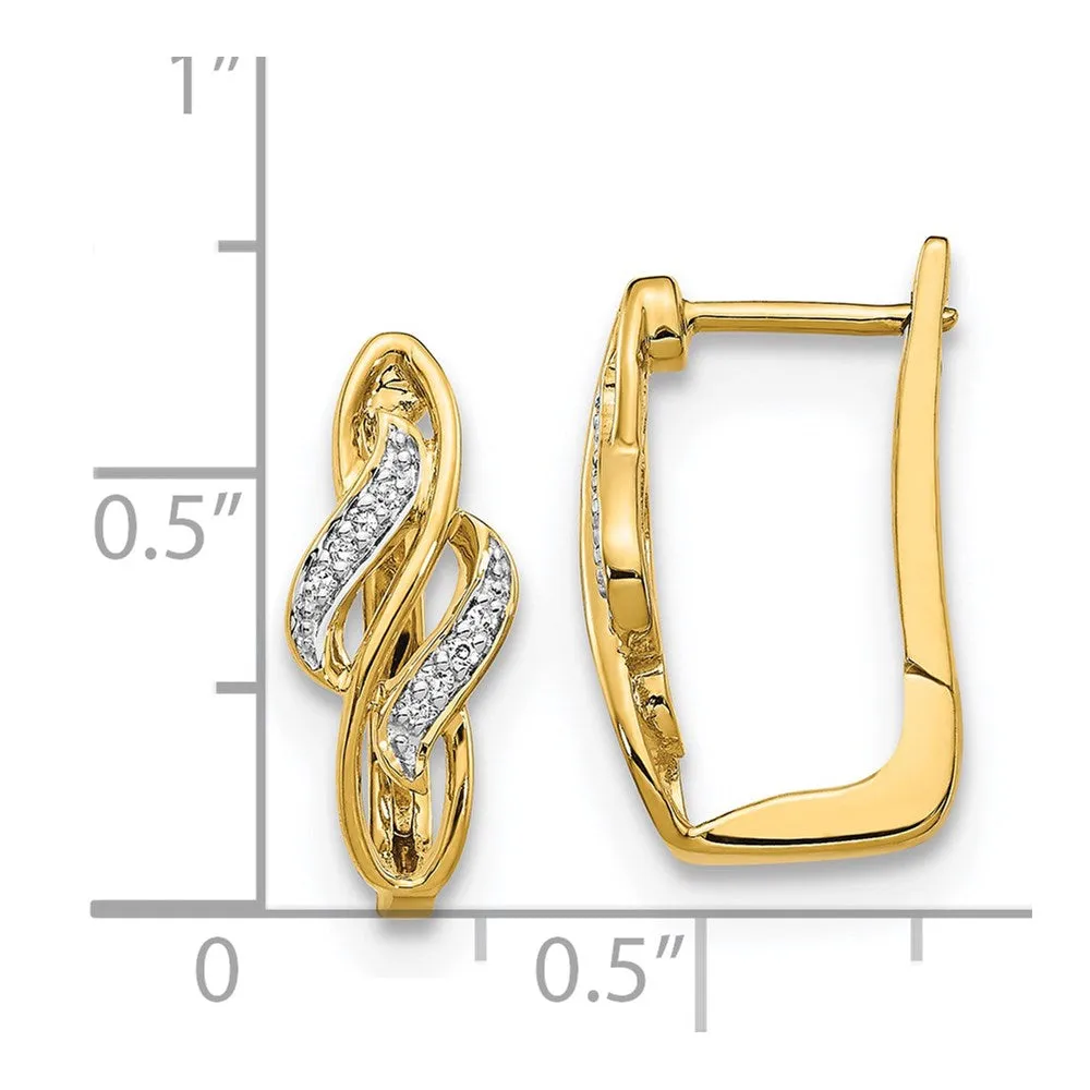 Gold Diamond Hinged Hoop Earrings - Model EM5444-005-YA
