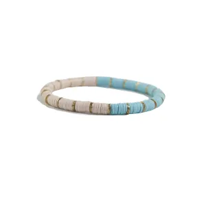 Grace Half And Half Color Block Stretch Bracelet Light Blue