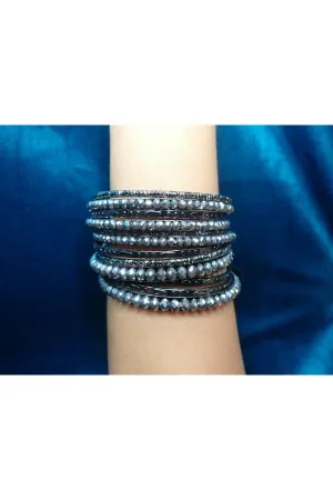 Grey Metal Bangle Bracelets