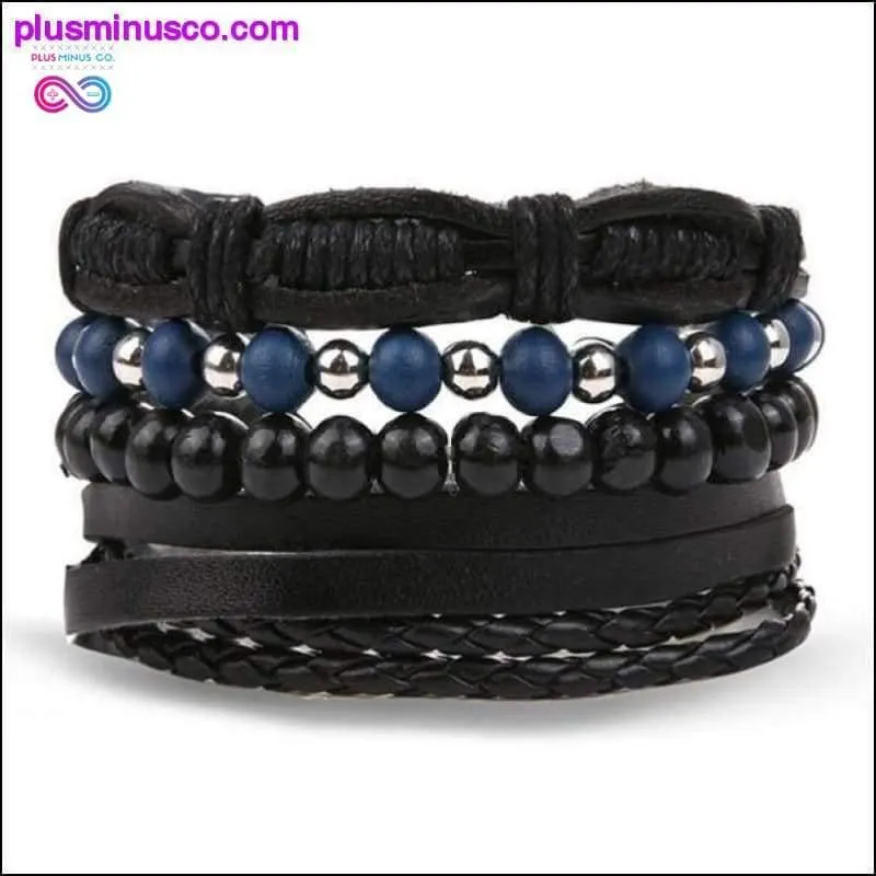 Hand-knitted Multi-layer Leather Feather Leaf Bracelet and