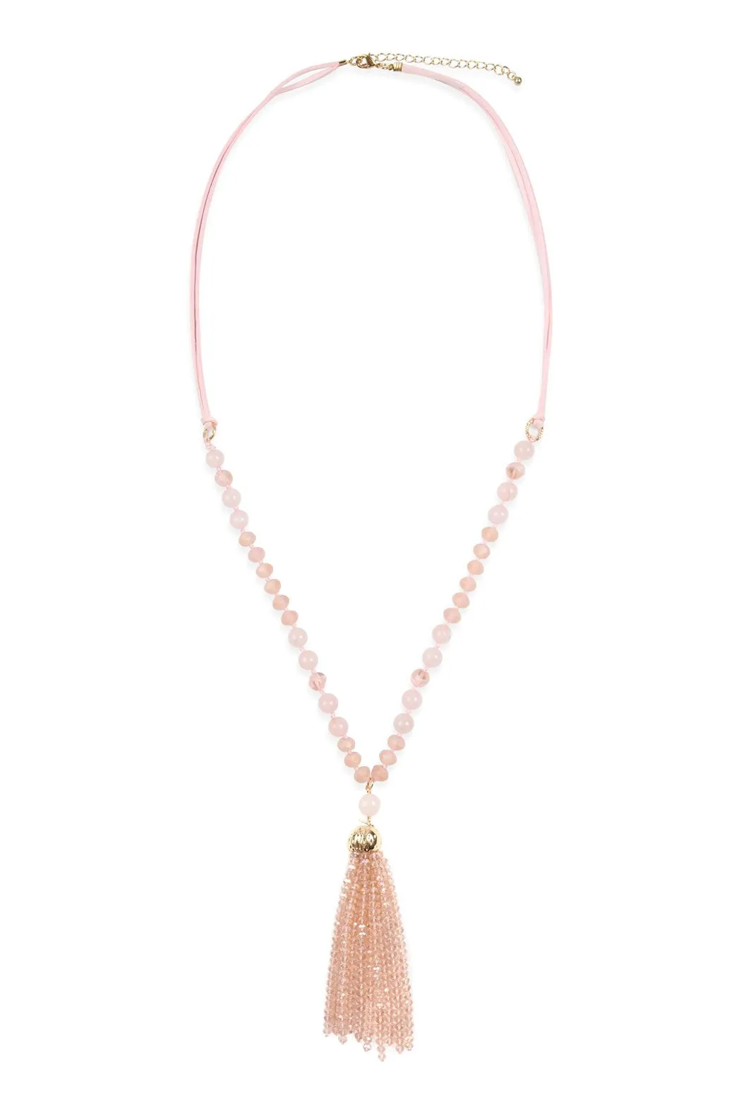 Hdn2237 - Beaded Tassel Pendant Necklace