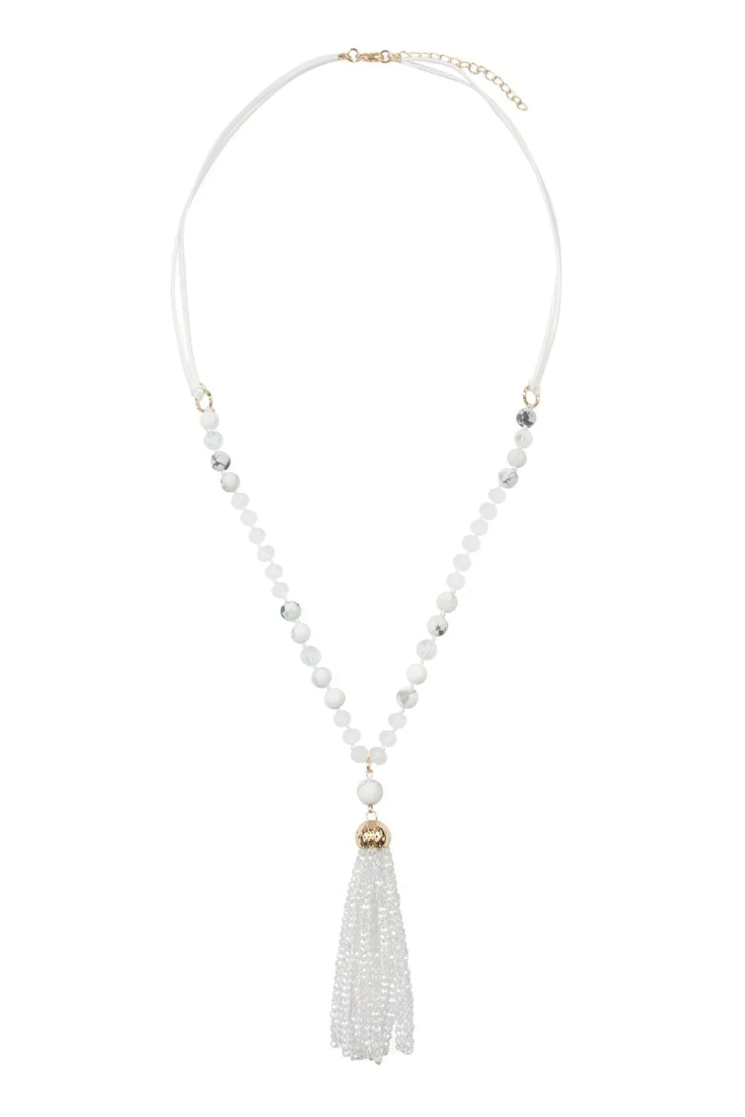 Hdn2237 - Beaded Tassel Pendant Necklace