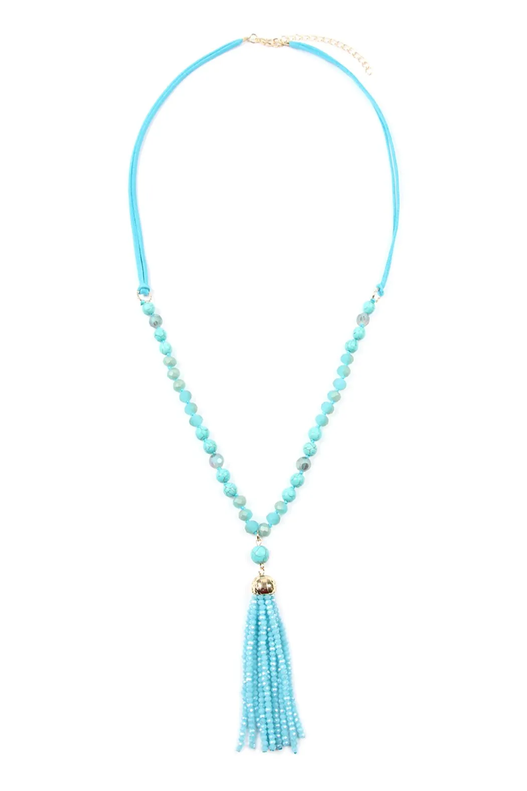 Hdn2237 - Beaded Tassel Pendant Necklace