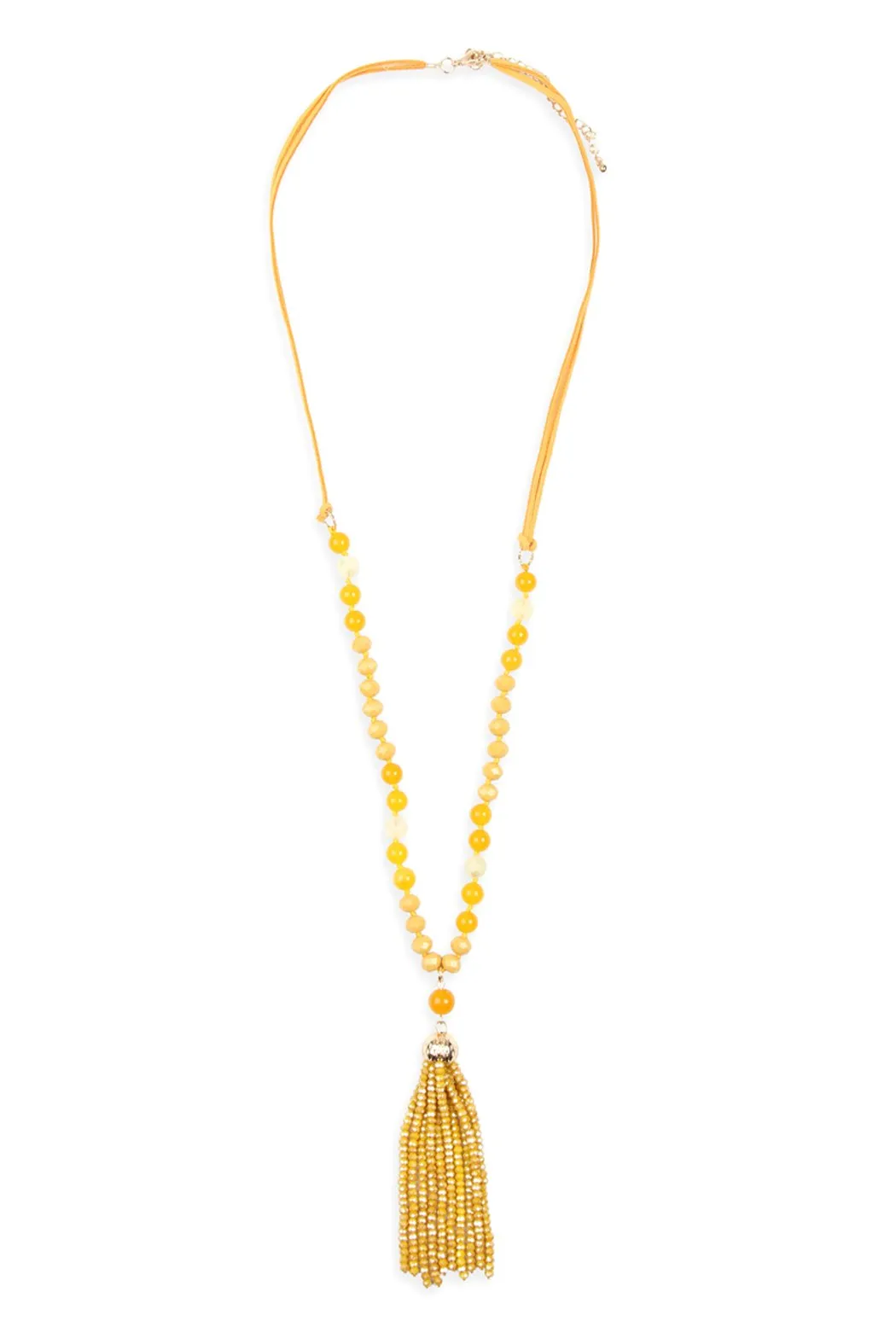 Hdn2237 - Beaded Tassel Pendant Necklace