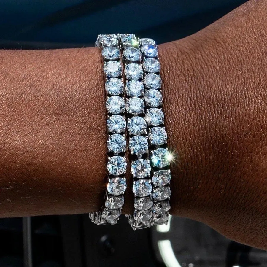 Iced Out Hiphop Tennis Bracelet for Men - Stylish 3/4/5mm Cubic Zirconia Crystal Chain Streetwear Jewelry