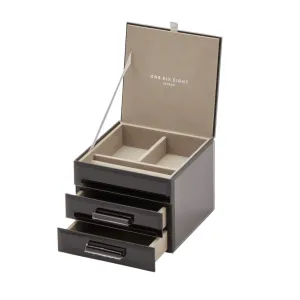 Jewellery Box - Black Glass Small