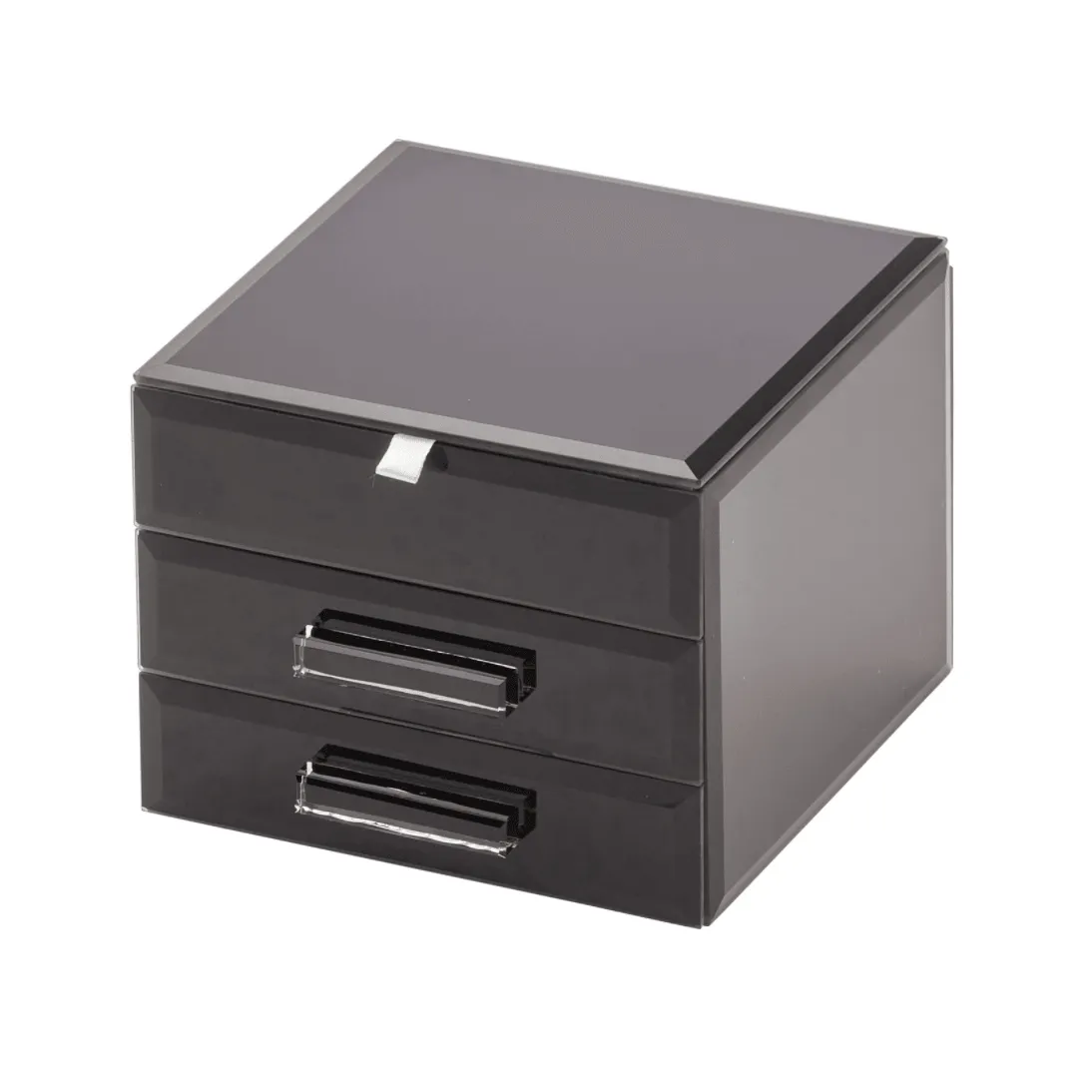 Jewellery Box - Black Glass Small