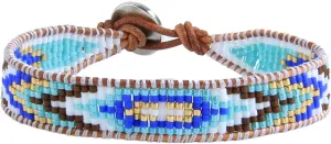 KELITCH New Miyuki Beaded Strand Bracelet New Leather Wrap Woven Braided Bracelets Womens Miyuki Bracelets (Color)