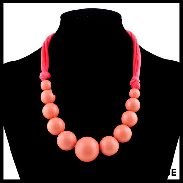 Large Glazed Candied Acrylic Beaded Necklaces