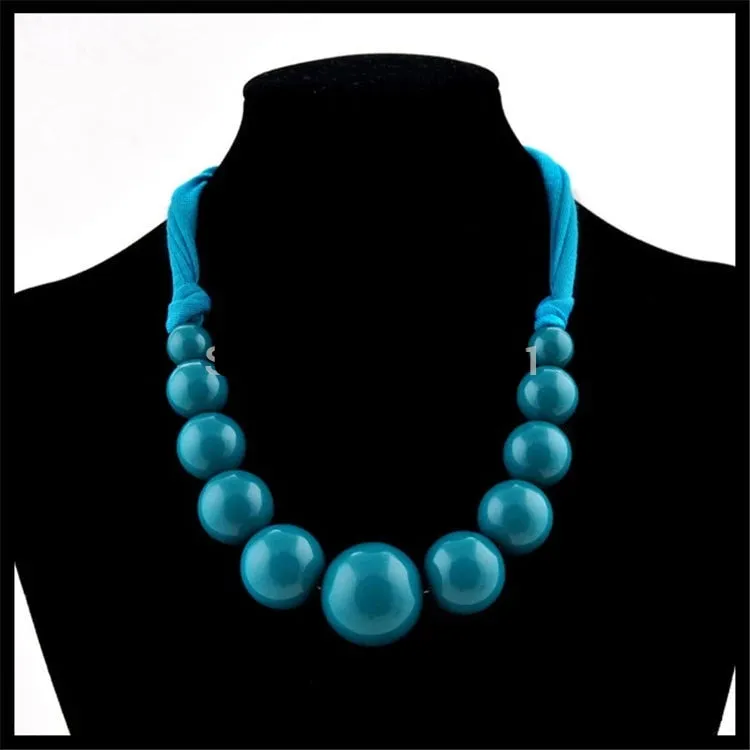 Large Glazed Candied Acrylic Beaded Necklaces