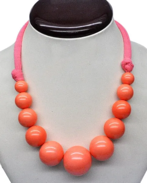 Large Glazed Candied Acrylic Beaded Necklaces