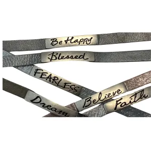 Leather Word Bracelets