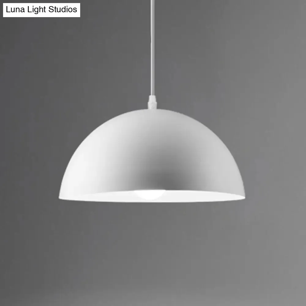 Macaron Half Globe Pendant Lamp: 8 Color Options, Metal Hanging Light for Kitchen & Dining Room