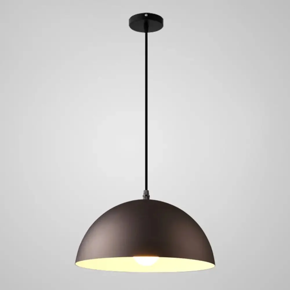 Macaron Half Globe Pendant Lamp: 8 Color Options, Metal Hanging Light for Kitchen & Dining Room