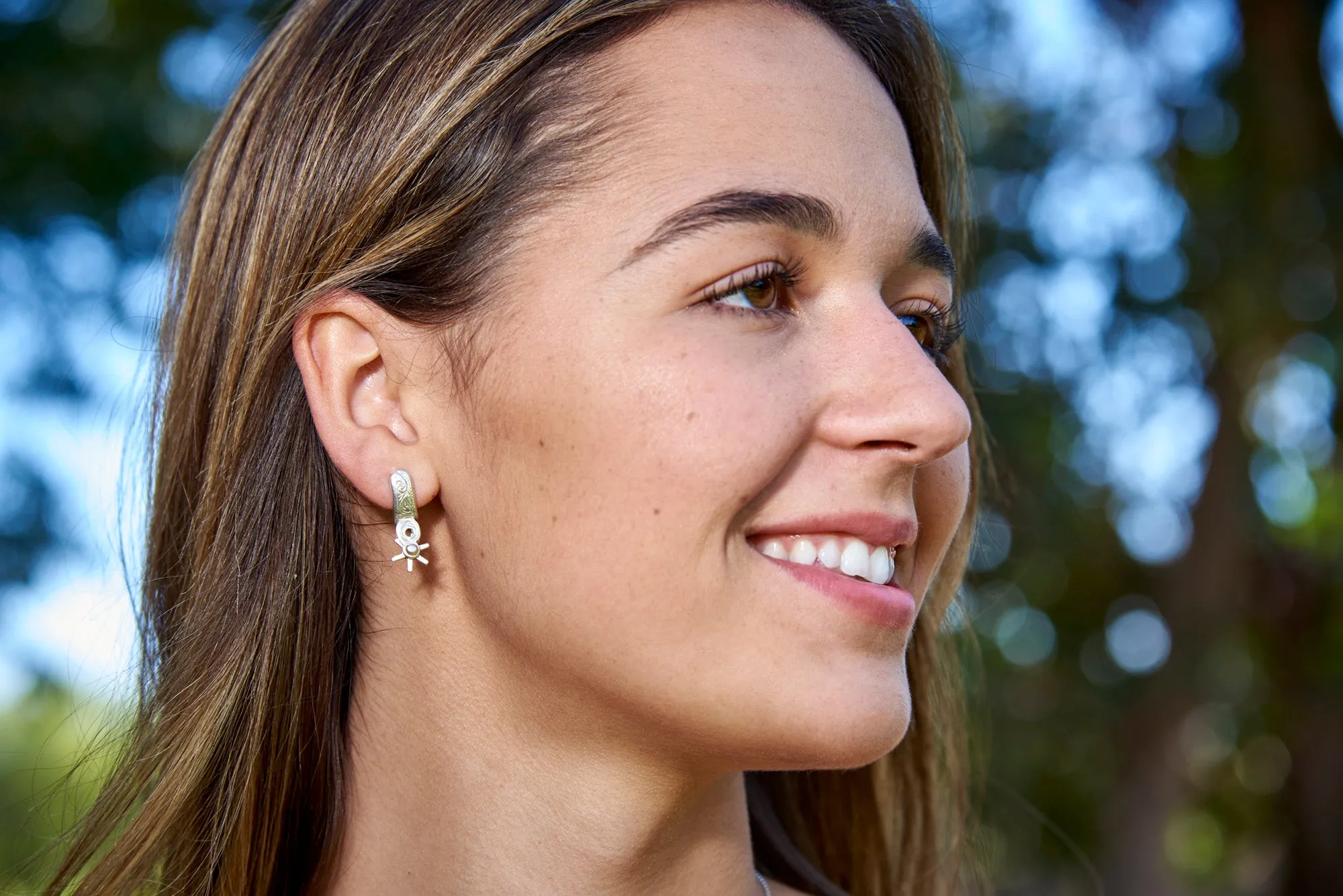 Mexican Spur Earrings, Sterling Silver
