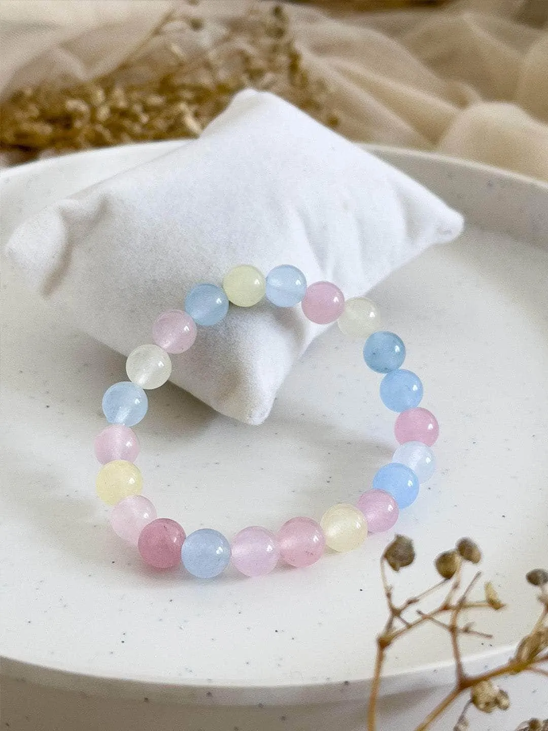 Morganite Chalcedony Bracelet