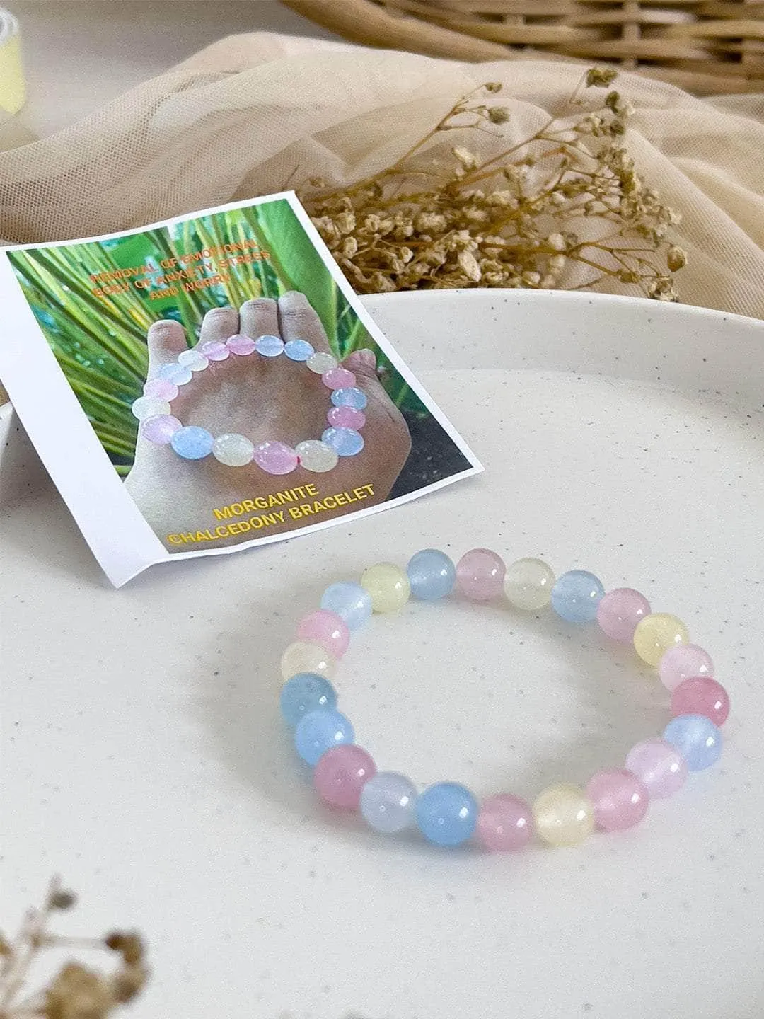 Morganite Chalcedony Bracelet