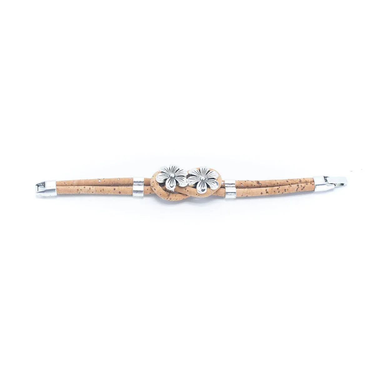 Natural cork with flower accessories beads handmade bracelet BR-226-MIX-5