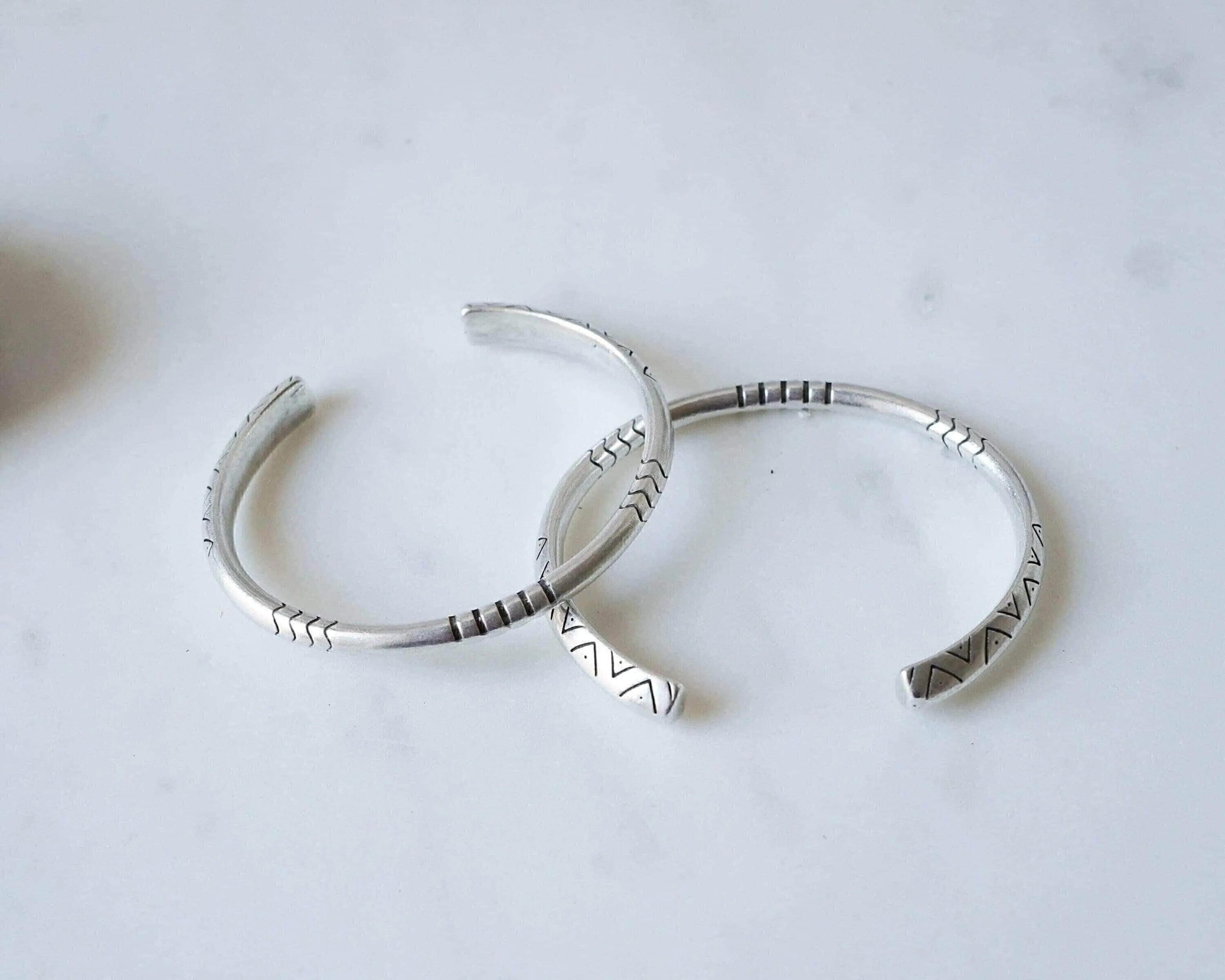 Open Silver Ethnic Tribal Cuff