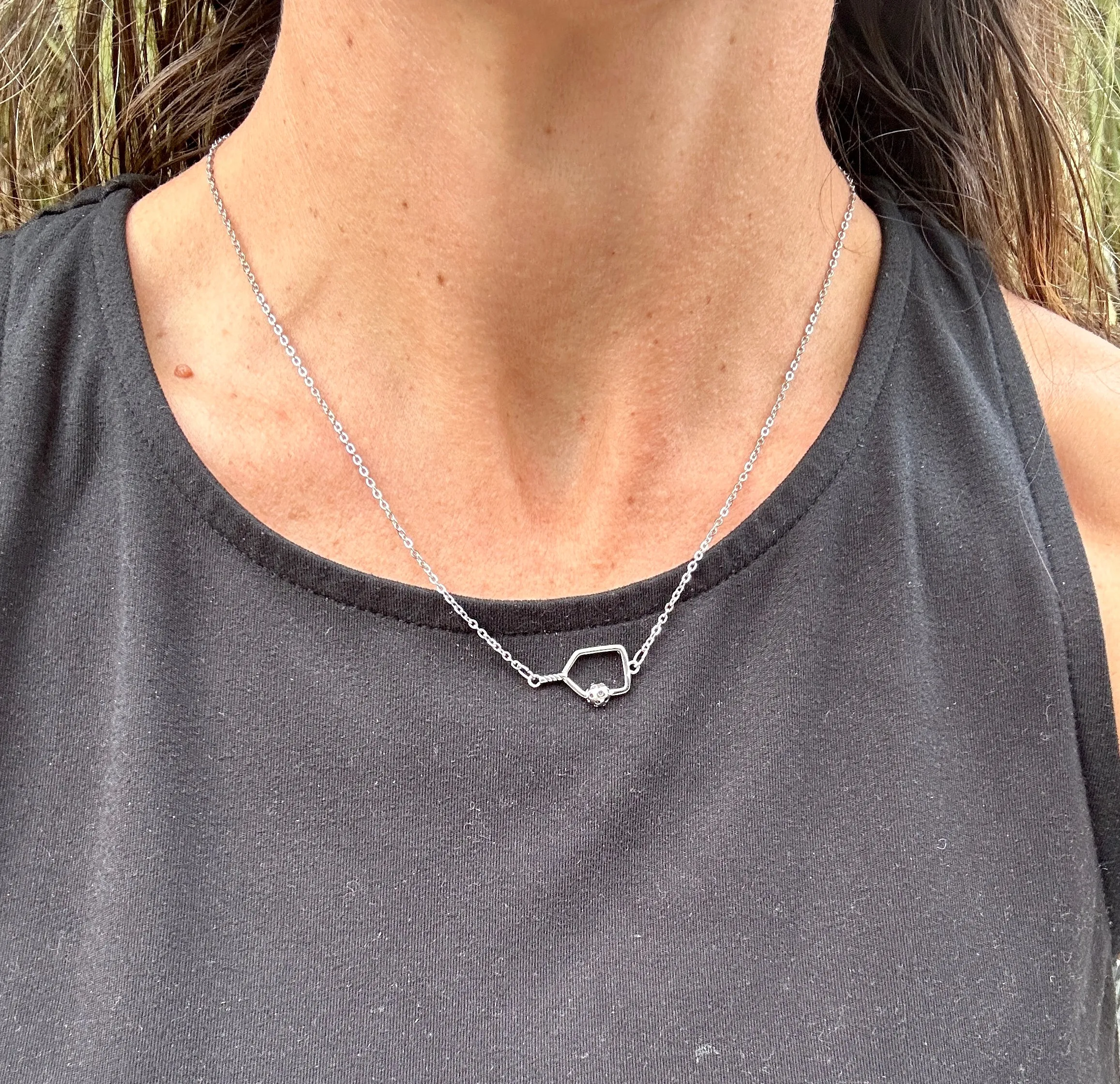 Pickleball Connector Charm Necklace- Pick Color