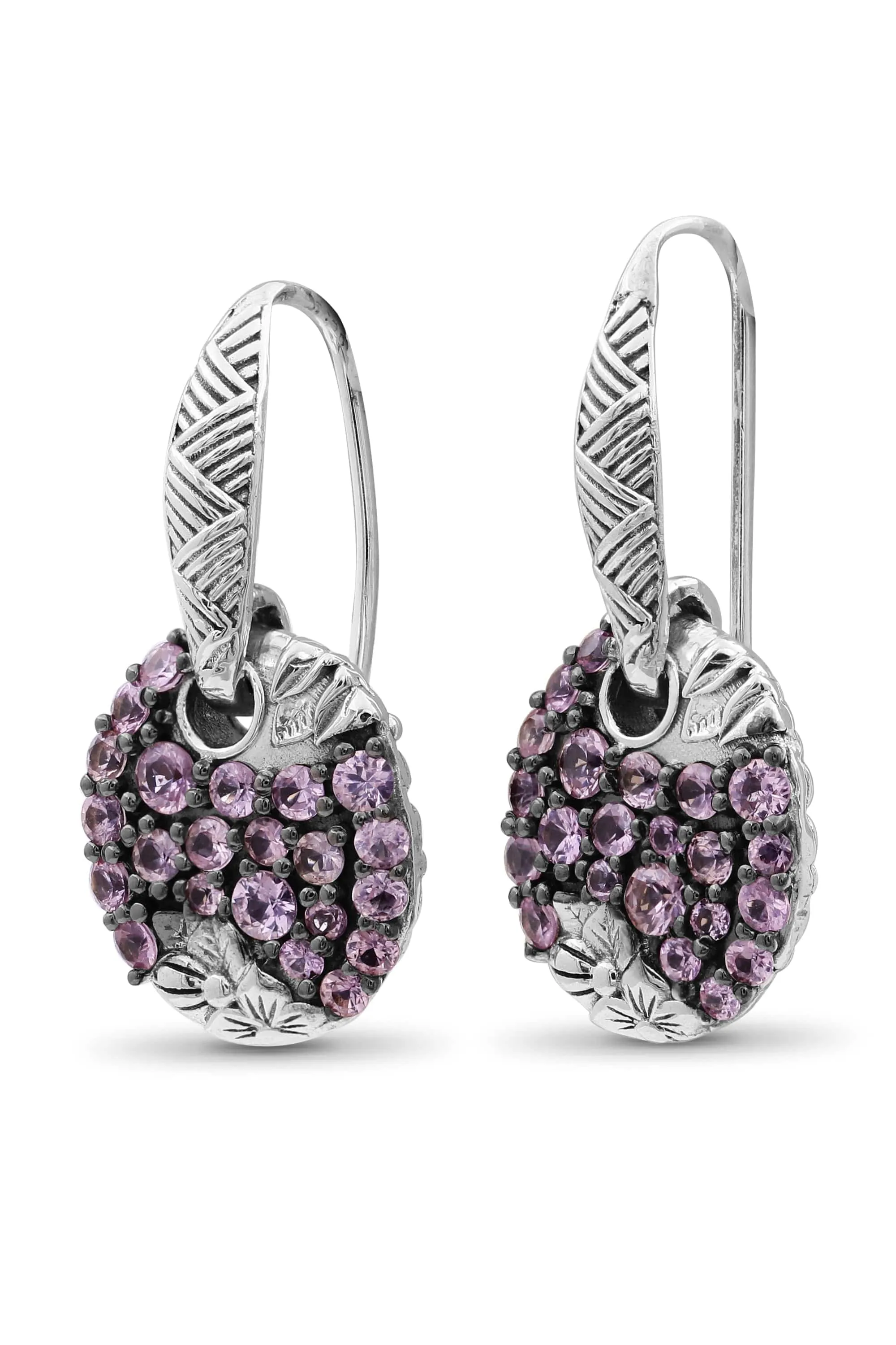 Pink Sapphire Hook Earrings