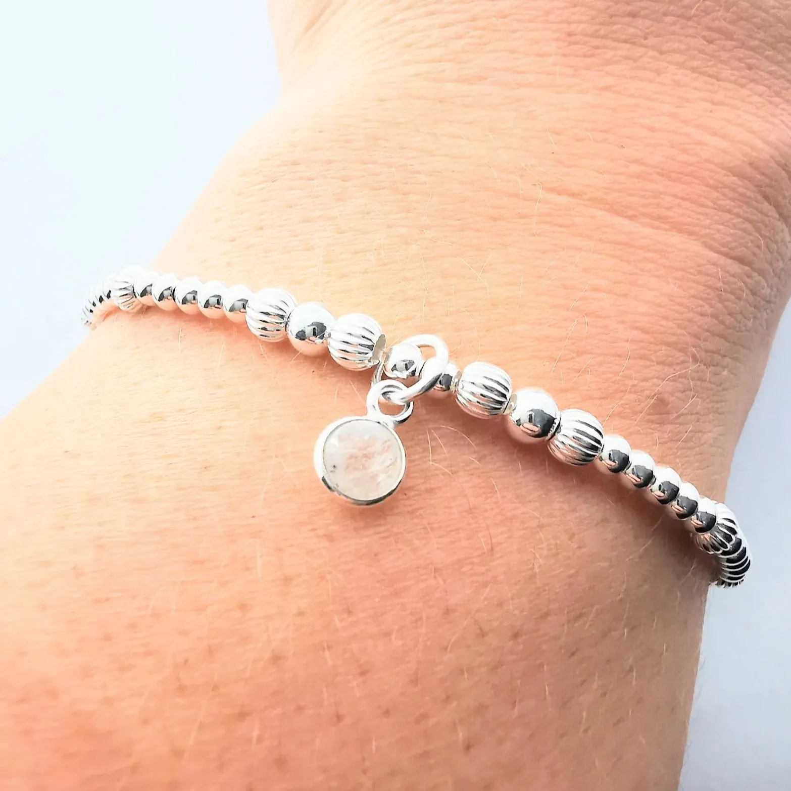 REBECCA Sterling Silver Bead Bracelet with Moonstone
