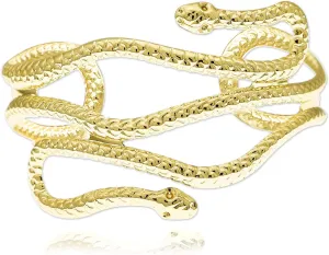 RechicGu Chic Egypt Cleopatra Swirl Snake Arm Cuff Armlet Armband Open Bangle Bracelet 8cm Polycarbonate