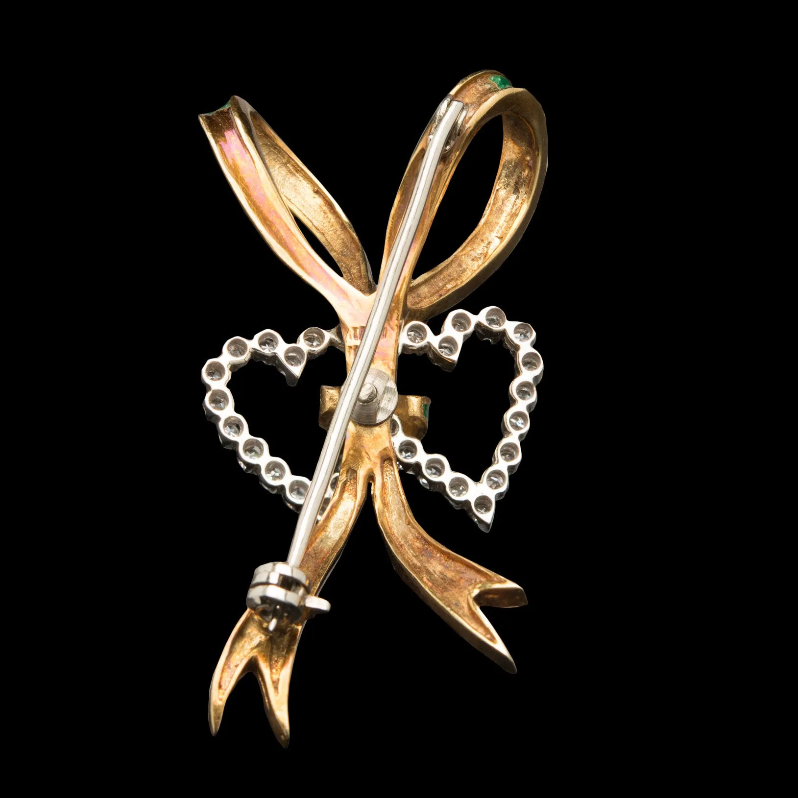 Retro Enamel & Diamond Yellow Gold Brooch, circa 1940s