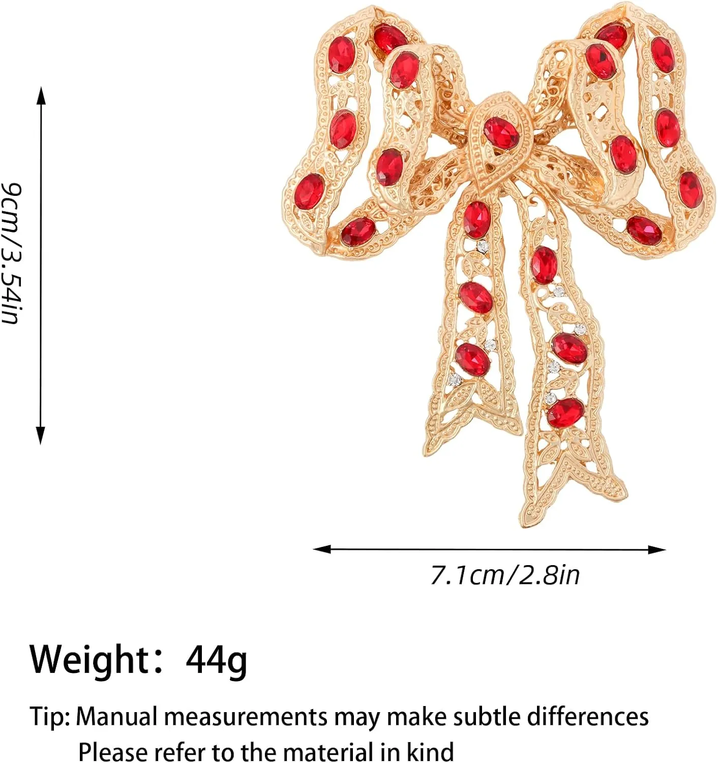 Rhinestone Bow Brooch Vintage Crystal Large Bowknot Brooches for Women Brooch Pin Wedding Fashion Jewelry Accessories,Women Gift