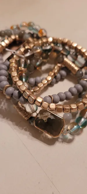 River Stackable - Gray - Boho Bracelet