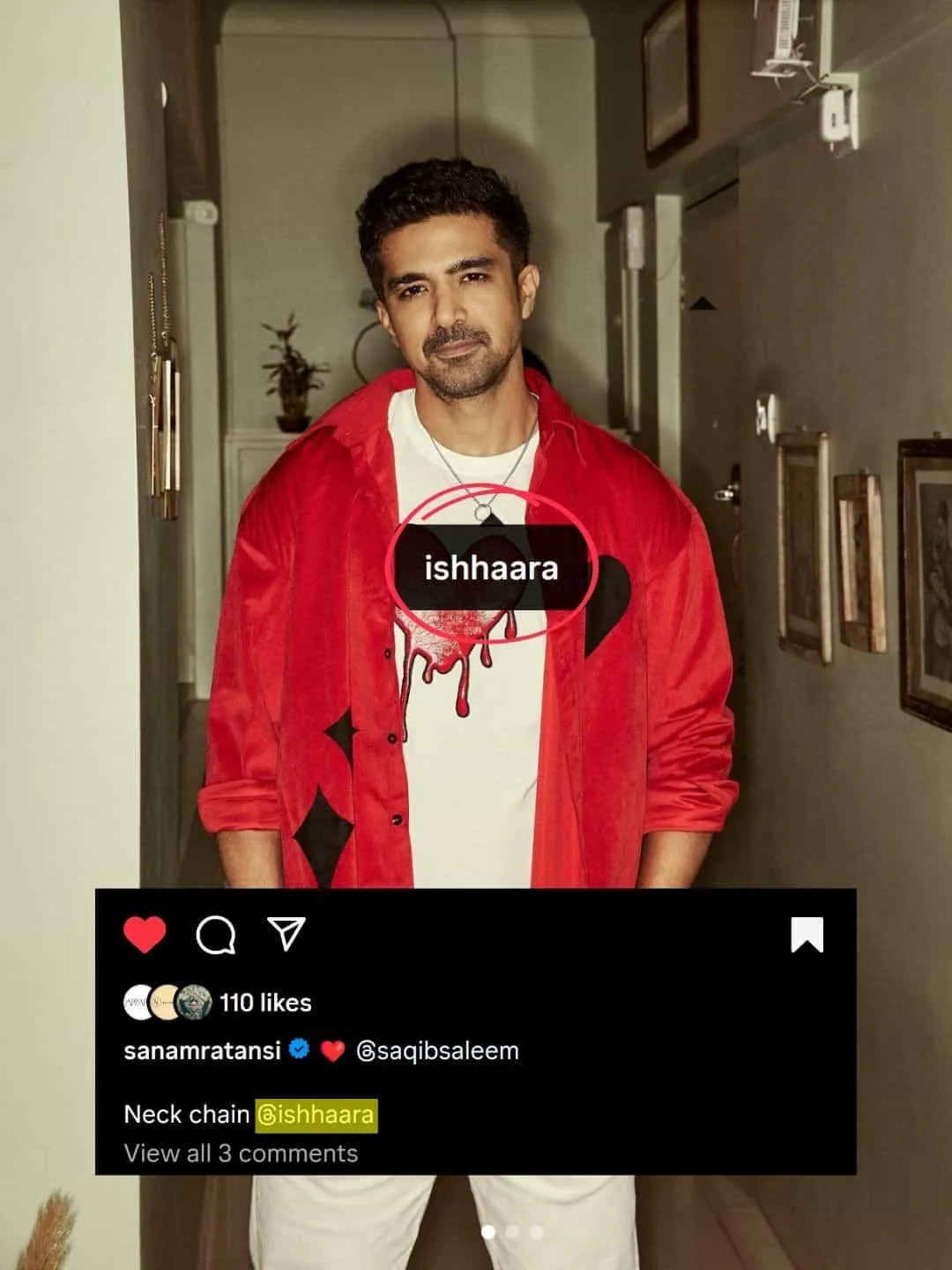 Saqib Saleem In Chain With Ring Pendant