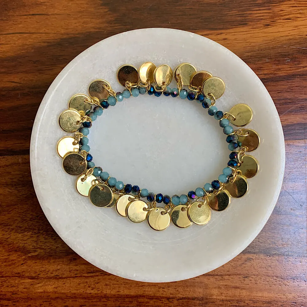 Sea Blue Hues Stacking Bracelet