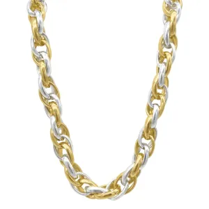 Silver and Gold Woven Chain Necklace