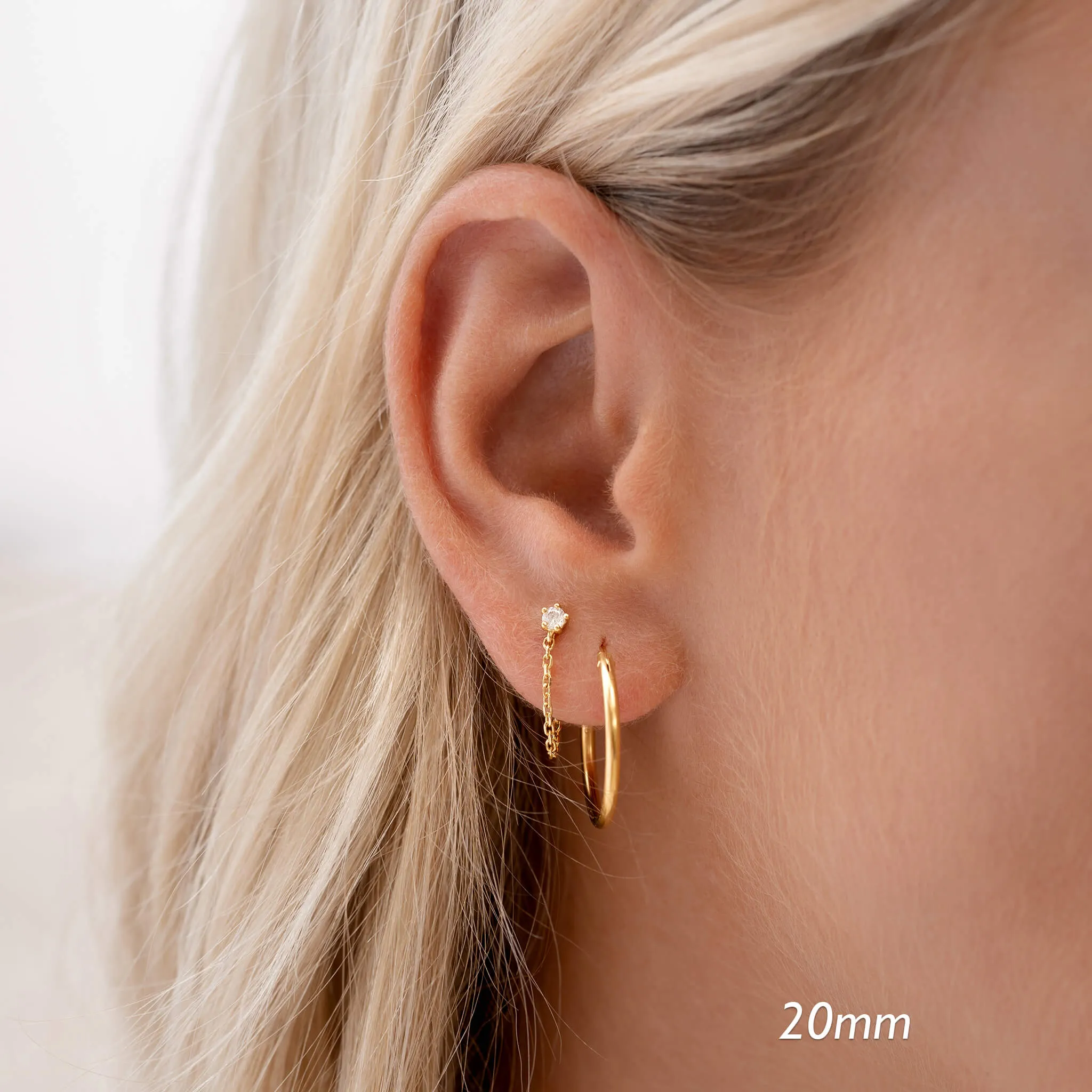 Silver Hoop Earrings Set