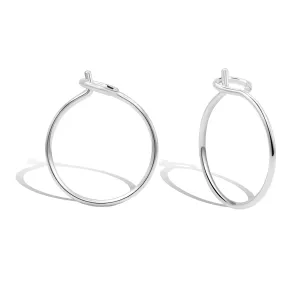 Small Sterling Silver Huggie Hoop Earrings for Women Thin Lightweight 15mm