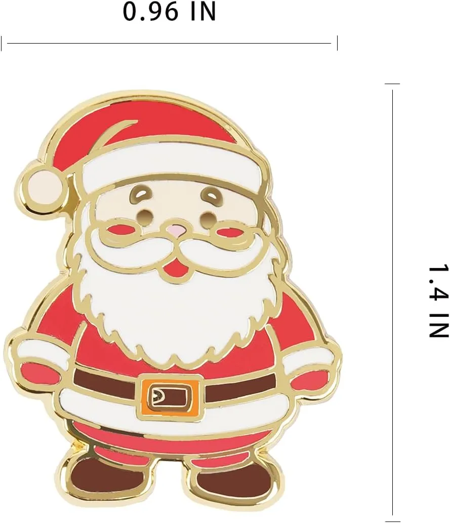 Snowman, Tree and Santa Claus Metal Pins with Stylish Finish for Backpacks, Hat, Scarf and Clothings,Holiday Accessories for Festivities, Interesting Design, Enhances Festive Atmosphere (3 Colors)
