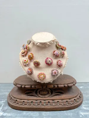 Sophie Digard Round Felt Flower Long Necklace