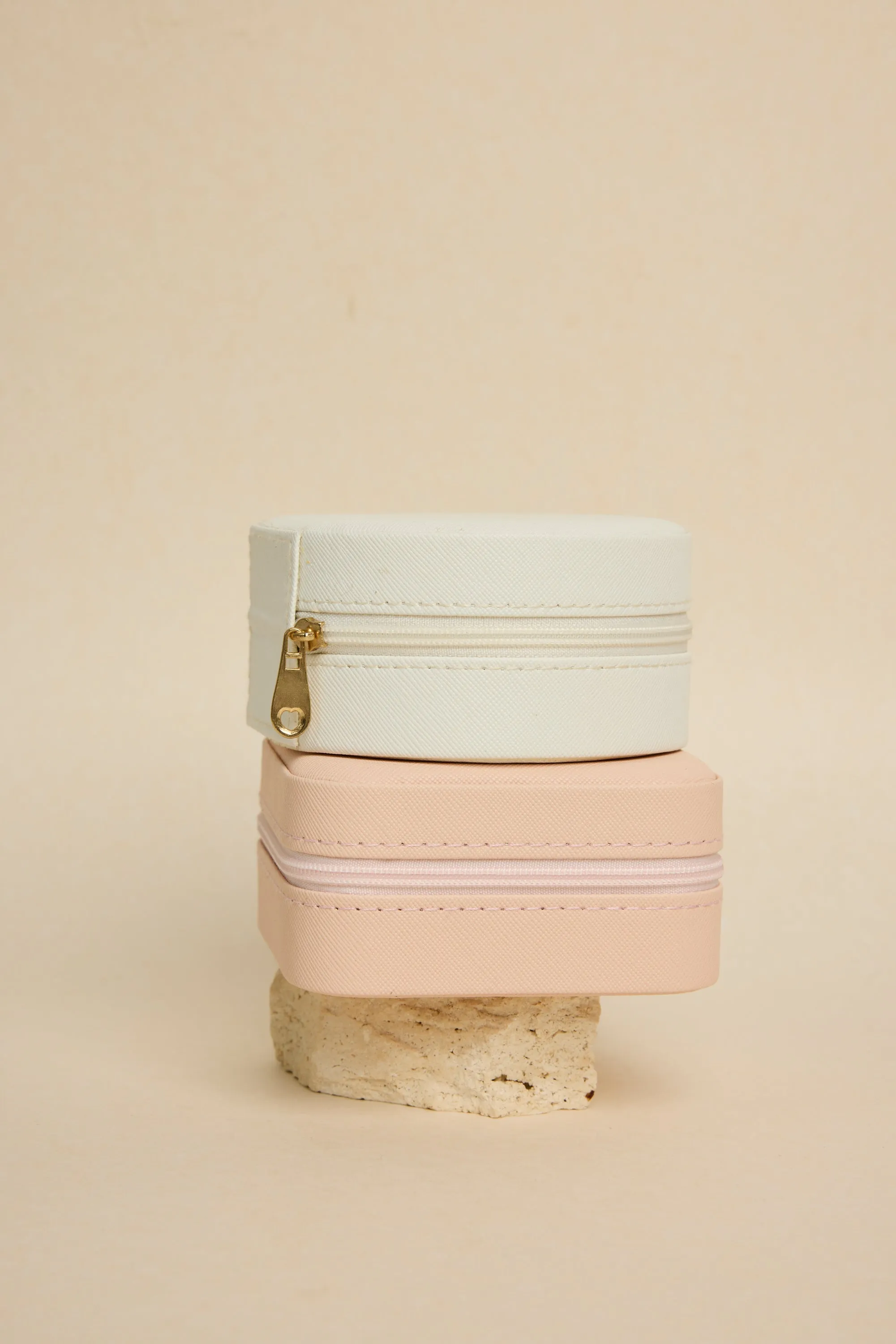 Square Pink Jewellery Travel Case