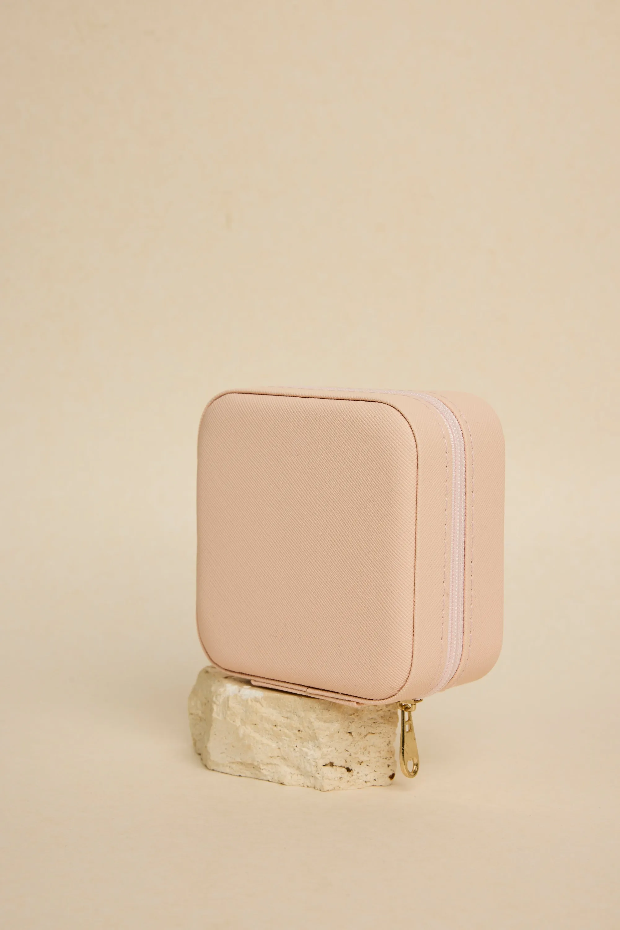 Square Pink Jewellery Travel Case
