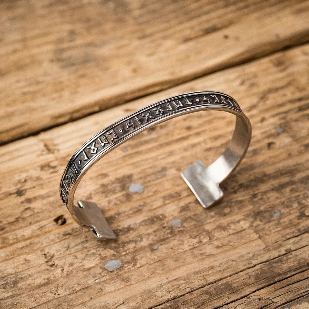 Stainless Steel Elder Futhark Rune Bracelet