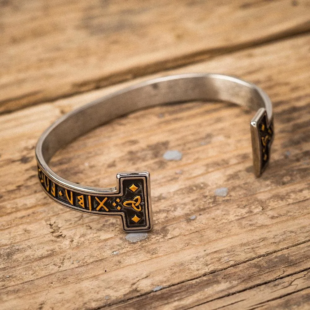 Stainless Steel Elder Futhark Rune Bracelet