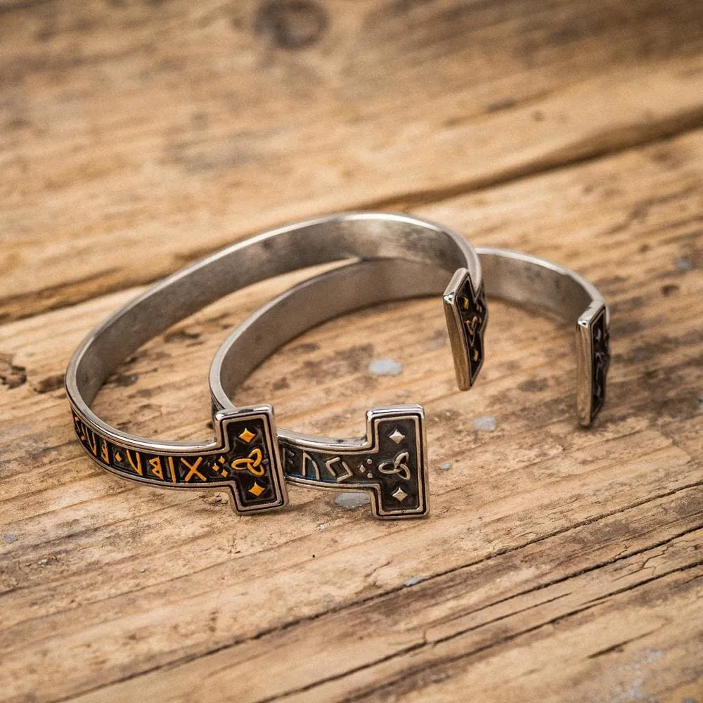 Stainless Steel Elder Futhark Rune Bracelet