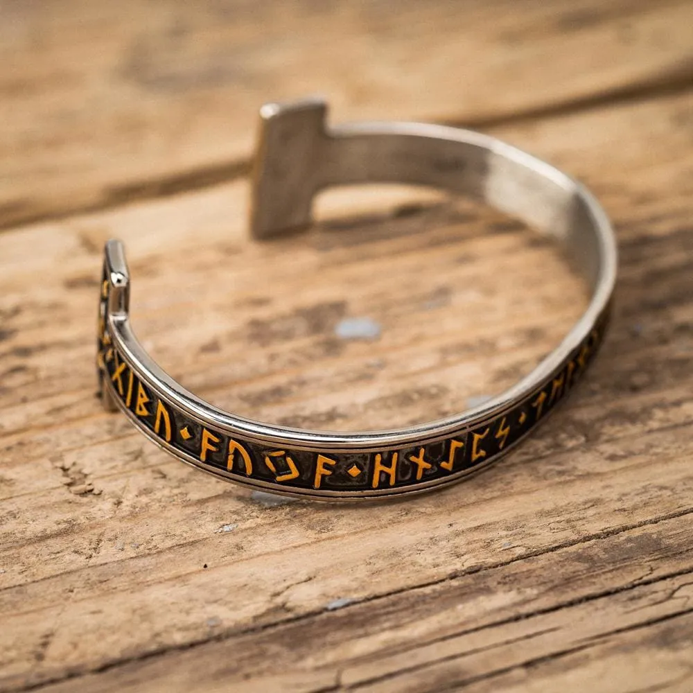 Stainless Steel Elder Futhark Rune Bracelet