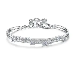Stylish CZ Cuff Bangle Bracelet