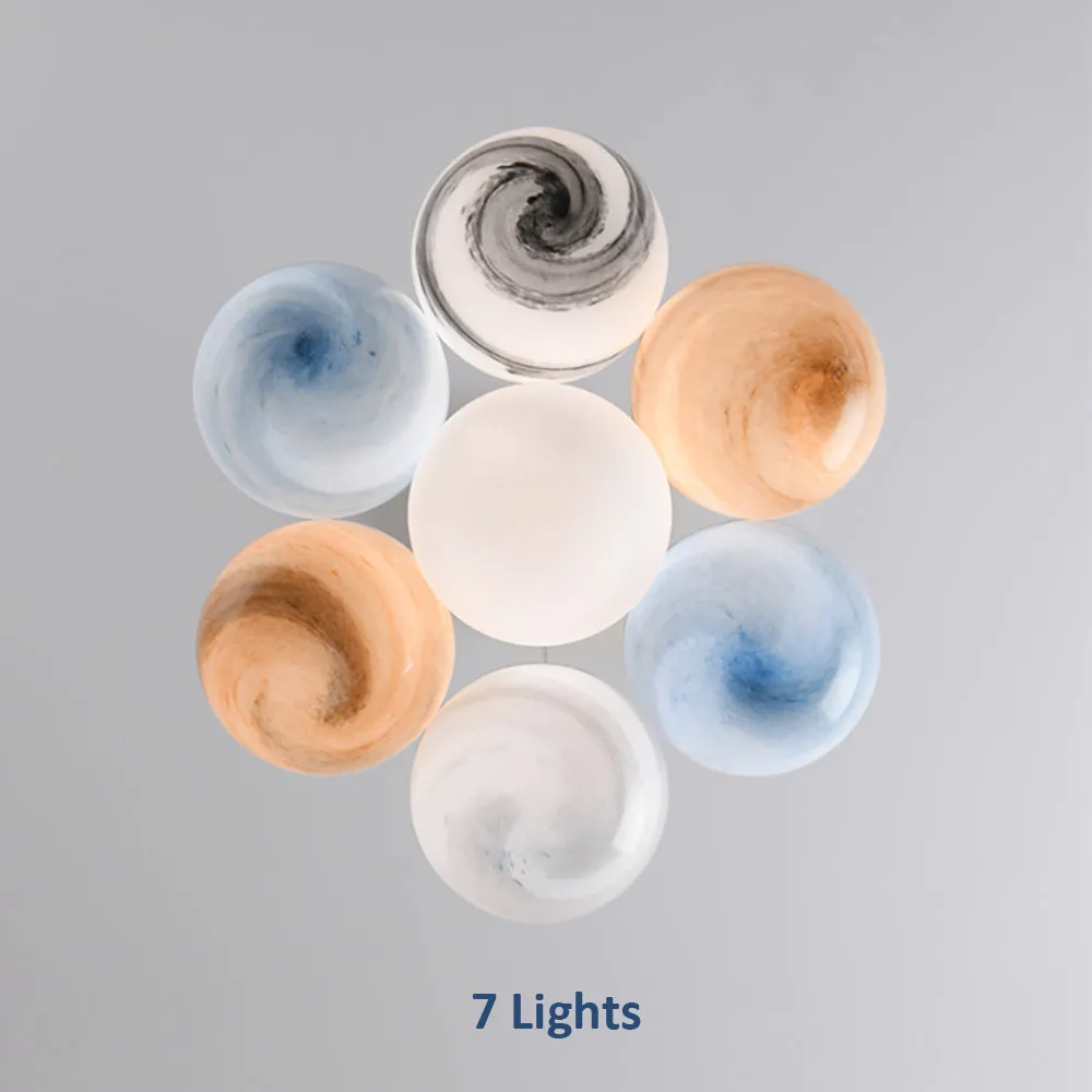 Unique Planet Chandelier- Aeyee Bubbles Ball Shape Pendant Light, Glass Hanging Light Fixture, Colorful Ceiling Chandelier